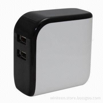 Safety Approved 5V 3.1A USB Adapter with Changeable Plugs for Worldwide Use